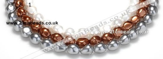 CSB03 16 inches 12*16mm nugget shell pearl beads Wholesale