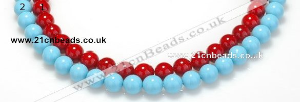 CSB07 16 inches 10mm round shell pearl beads Wholesale