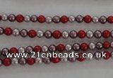 CSB1002 15.5 inches 4mm round mixed color shell pearl beads