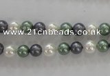 CSB1011 15.5 inches 6mm round mixed color shell pearl beads