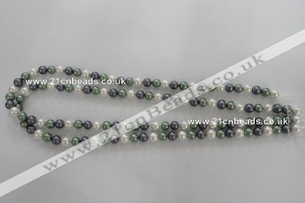 CSB1011 15.5 inches 6mm round mixed color shell pearl beads