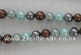 CSB1013 15.5 inches 6mm round mixed color shell pearl beads