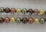 CSB1016 15.5 inches 6mm round mixed color shell pearl beads