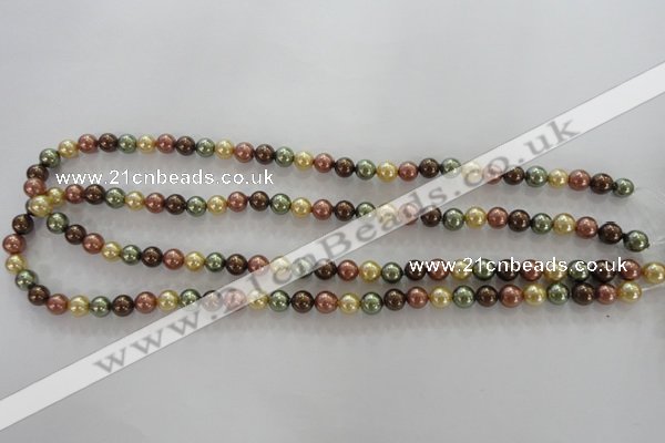 CSB1016 15.5 inches 6mm round mixed color shell pearl beads