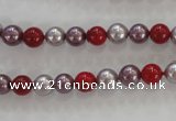 CSB1017 15.5 inches 6mm round mixed color shell pearl beads