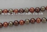 CSB1018 15.5 inches 6mm round mixed color shell pearl beads