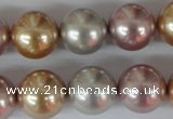 CSB103 15.5 inches 16mm round mixed color shell pearl beads