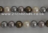 CSB1031 15.5 inches 8mm round mixed color shell pearl beads