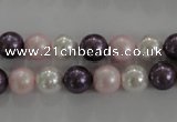 CSB1037 15.5 inches 8mm round mixed color shell pearl beads