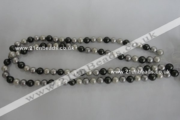 CSB1038 15.5 inches 8mm round mixed color shell pearl beads