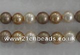 CSB1040 15.5 inches 8mm round mixed color shell pearl beads