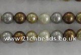 CSB1041 15.5 inches 8mm round mixed color shell pearl beads