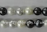 CSB1051 15.5 inches 10mm round mixed color shell pearl beads