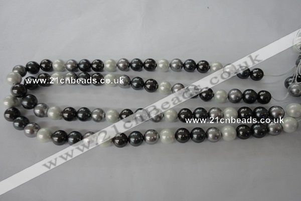 CSB1052 15.5 inches 10mm round mixed color shell pearl beads