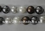 CSB1054 15.5 inches 10mm round mixed color shell pearl beads