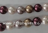 CSB1059 15.5 inches 10mm round mixed color shell pearl beads