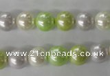 CSB1061 15.5 inches 10mm round mixed color shell pearl beads