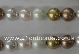 CSB1064 15.5 inches 10mm round mixed color shell pearl beads