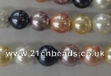 CSB1067 15.5 inches 10mm round mixed color shell pearl beads