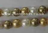 CSB1068 15.5 inches 10mm round mixed color shell pearl beads