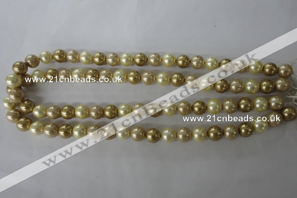 CSB1069 15.5 inches 10mm round mixed color shell pearl beads