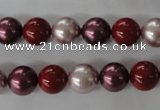 CSB1076 15.5 inches 10mm round mixed color shell pearl beads