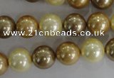 CSB1100 15.5 inches 12mm round mixed color shell pearl beads