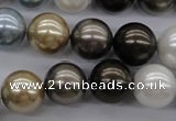 CSB1121 15.5 inches 14mm round mixed color shell pearl beads