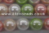 CSB1136 15.5 inches 14mm round mixed color shell pearl beads