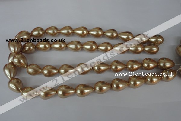 CSB114 15.5 inches 15*19mm teardrop shell pearl beads wholesale