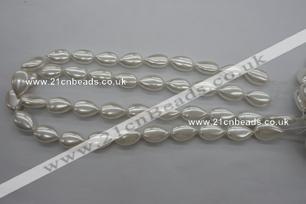 CSB1160 15.5 inches 12*18mm flat teardrop shell pearl beads