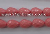 CSB1165 15.5 inches 10*14mm faceted teardrop shell pearl beads