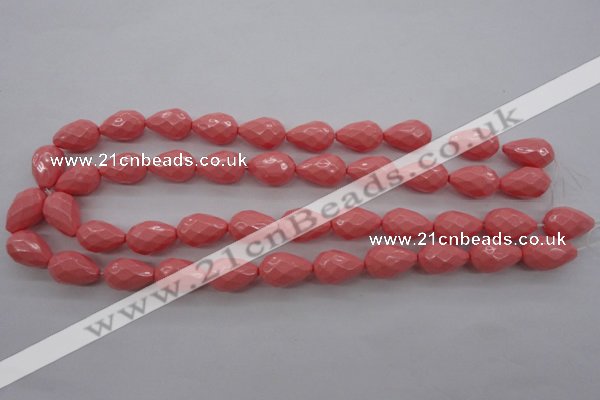 CSB1166 15.5 inches 12*18mm faceted teardrop shell pearl beads