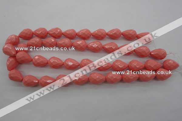 CSB1167 15.5 inches 15*20mm faceted teardrop shell pearl beads