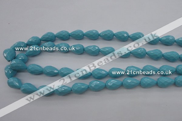 CSB1171 15.5 inches 12*18mm faceted teardrop shell pearl beads