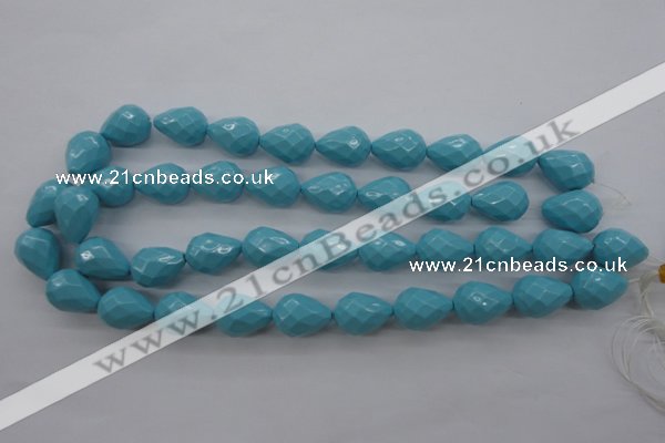 CSB1172 15.5 inches 15*20mm faceted teardrop shell pearl beads