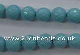 CSB1176 15.5 inches 12mm faceted round shell pearl beads