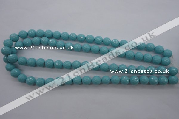 CSB1176 15.5 inches 12mm faceted round shell pearl beads