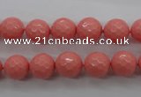 CSB1178 15.5 inches 10mm faceted round shell pearl beads