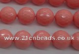 CSB1179 15.5 inches 12mm faceted round shell pearl beads