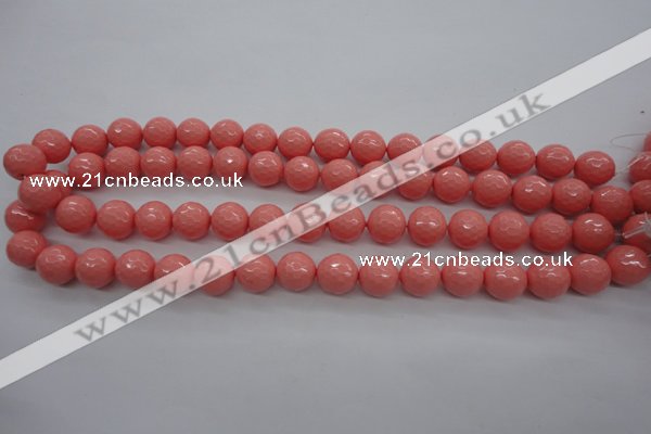 CSB1179 15.5 inches 12mm faceted round shell pearl beads