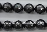 CSB1185 15.5 inches 10mm faceted round shell pearl beads