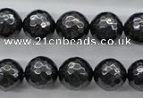 CSB1186 15.5 inches 12mm faceted round shell pearl beads