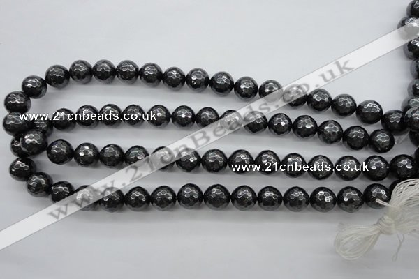 CSB1186 15.5 inches 12mm faceted round shell pearl beads