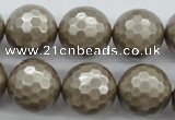 CSB1195 15.5 inches 18mm faceted round shell pearl beads