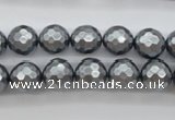 CSB1201 15.5 inches 10mm faceted round shell pearl beads