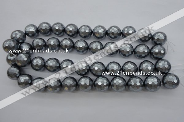 CSB1205 15.5 inches 18mm faceted round shell pearl beads