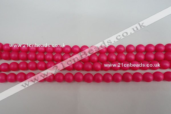 CSB1300 15.5 inches 4mm matte round shell pearl beads wholesale