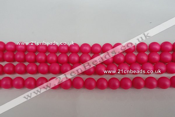 CSB1302 15.5 inches 8mm matte round shell pearl beads wholesale