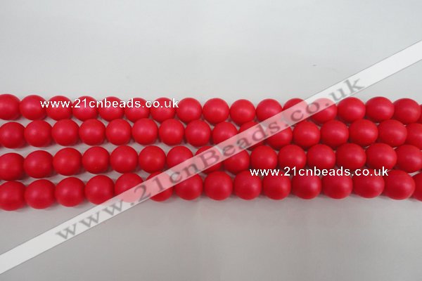 CSB1305 15.5 inches 4mm matte round shell pearl beads wholesale